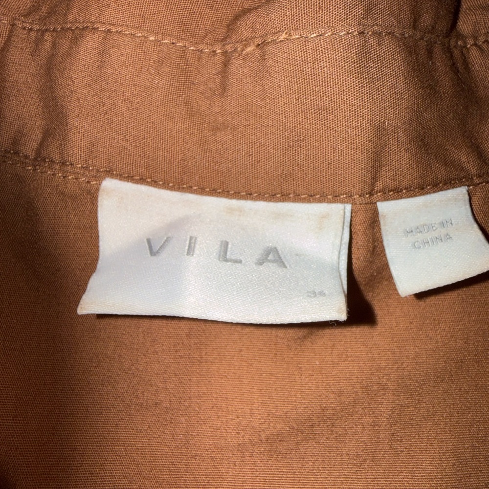Vila Classic Belted Shirt Dress in Caramel Brown #66 - Picture 2 of 4